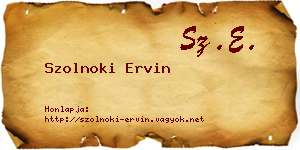 Szolnoki Ervin névjegykártya