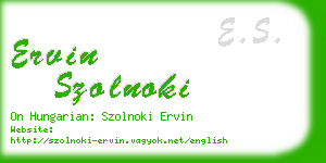 ervin szolnoki business card